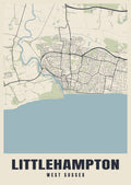 Street map poster of Littlehampton, West Sussex