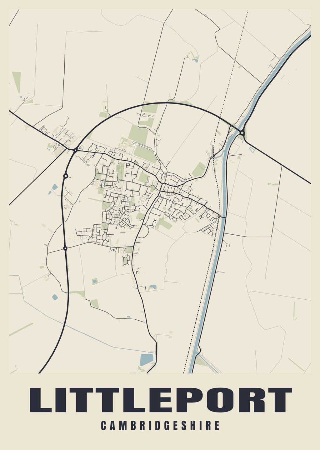 Street map poster of Littleport, Cambridgeshire
