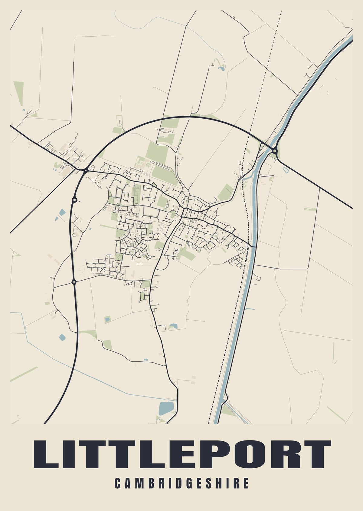 Street map poster of Littleport, Cambridgeshire