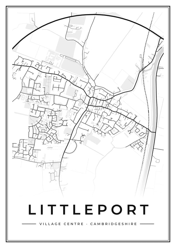 Littleport Village Centre Street Map Poster