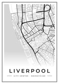 Street map poster of Liverpool city centre, Merseyside