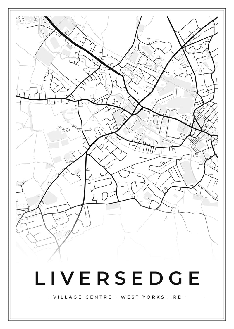 Liversedge Village Centre Street Map Poster