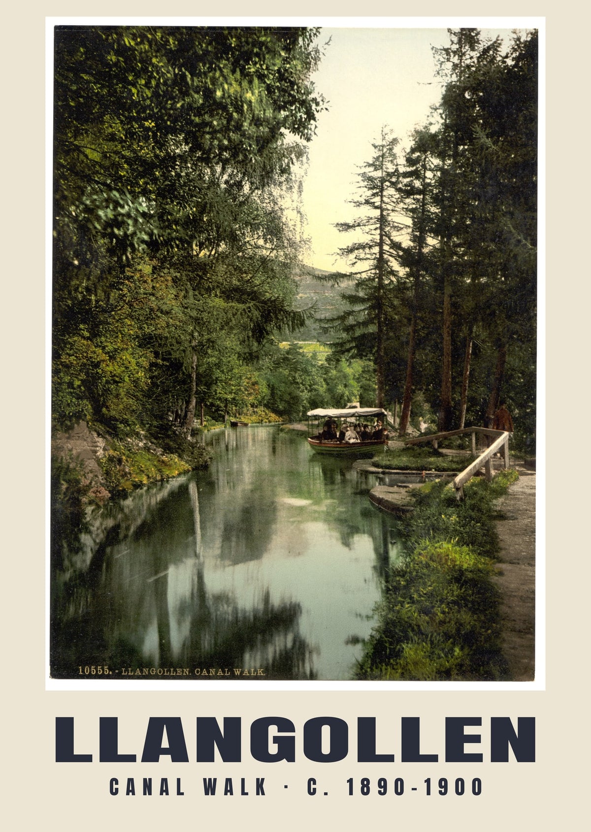 Canal walk, Llangollen, c. 1890–1900 heritage photograph