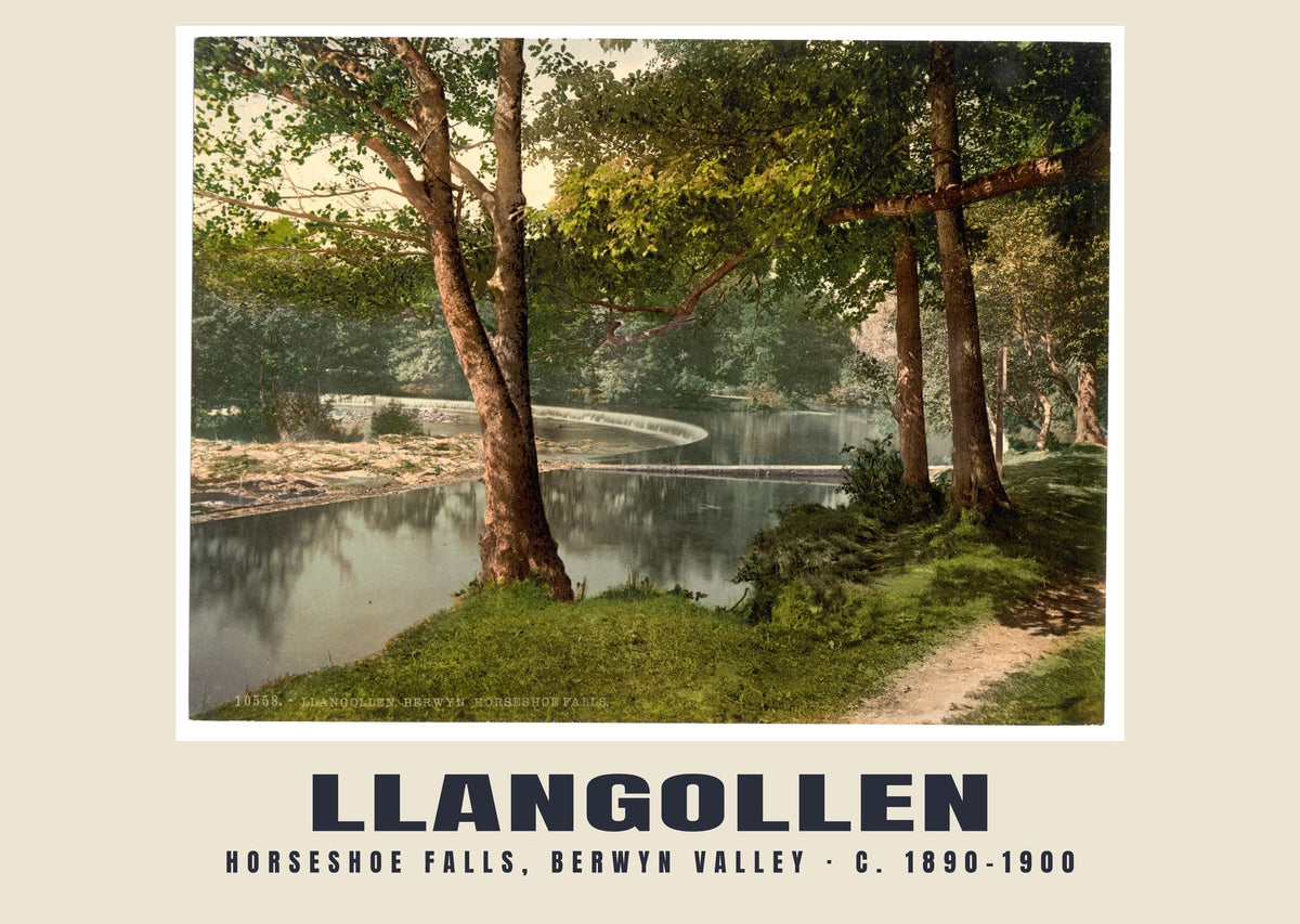 Horseshoe Falls, Berwyn Valley, Llangollen, c. 1890–1900 heritage photograph
