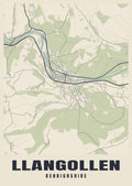 Street map poster of Llangollen, Denbighshire