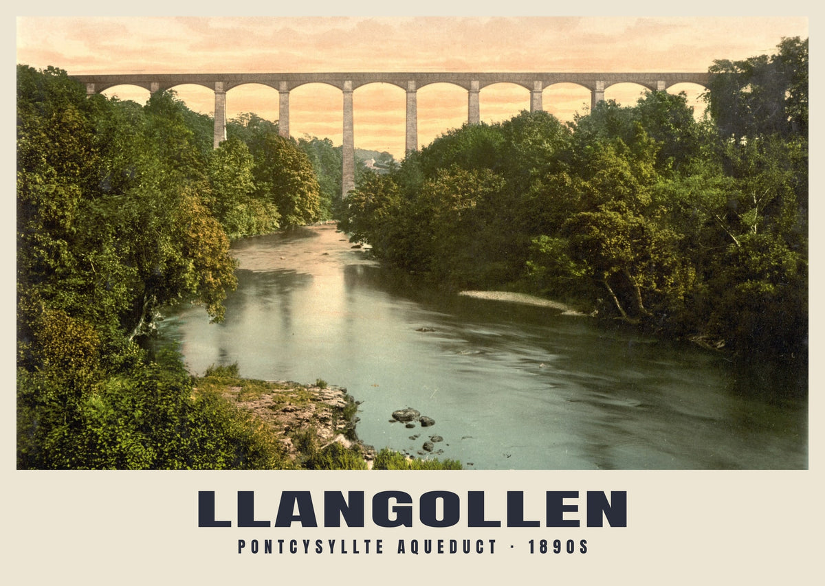 Pontcysyllte Aqueduct, Llangollen, 1890s heritage photograph