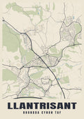 Street map poster of Llantrisant, Rhondda Cynon Taf
