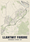 Street map poster of Llantwit Fardre, Rhondda Cynon Taf