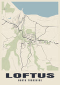 Street map poster of Loftus, North Yorkshire