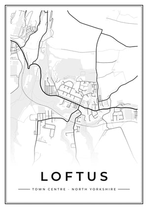 Loftus Town Centre Street Map Poster