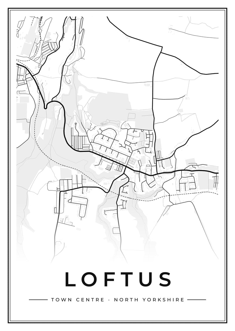 Loftus Town Centre Street Map Poster