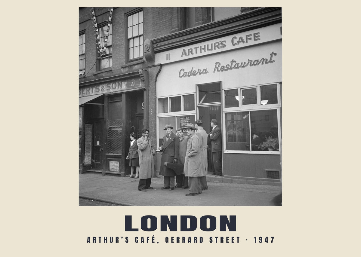 Arthur’s Café, Gerrard Street, London, 1947 — Historic photograph print