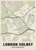 Street map poster of London Colney, Hertfordshire