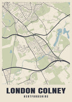 Street map poster of London Colney, Hertfordshire