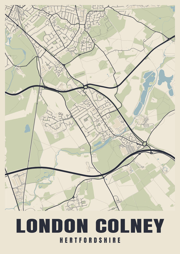 London Colney Street Map Poster