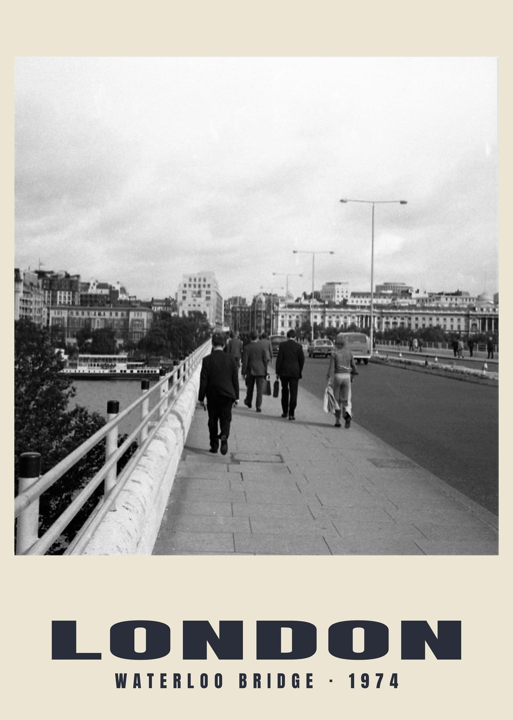 Waterloo Bridge, London, 1974 heritage photograph