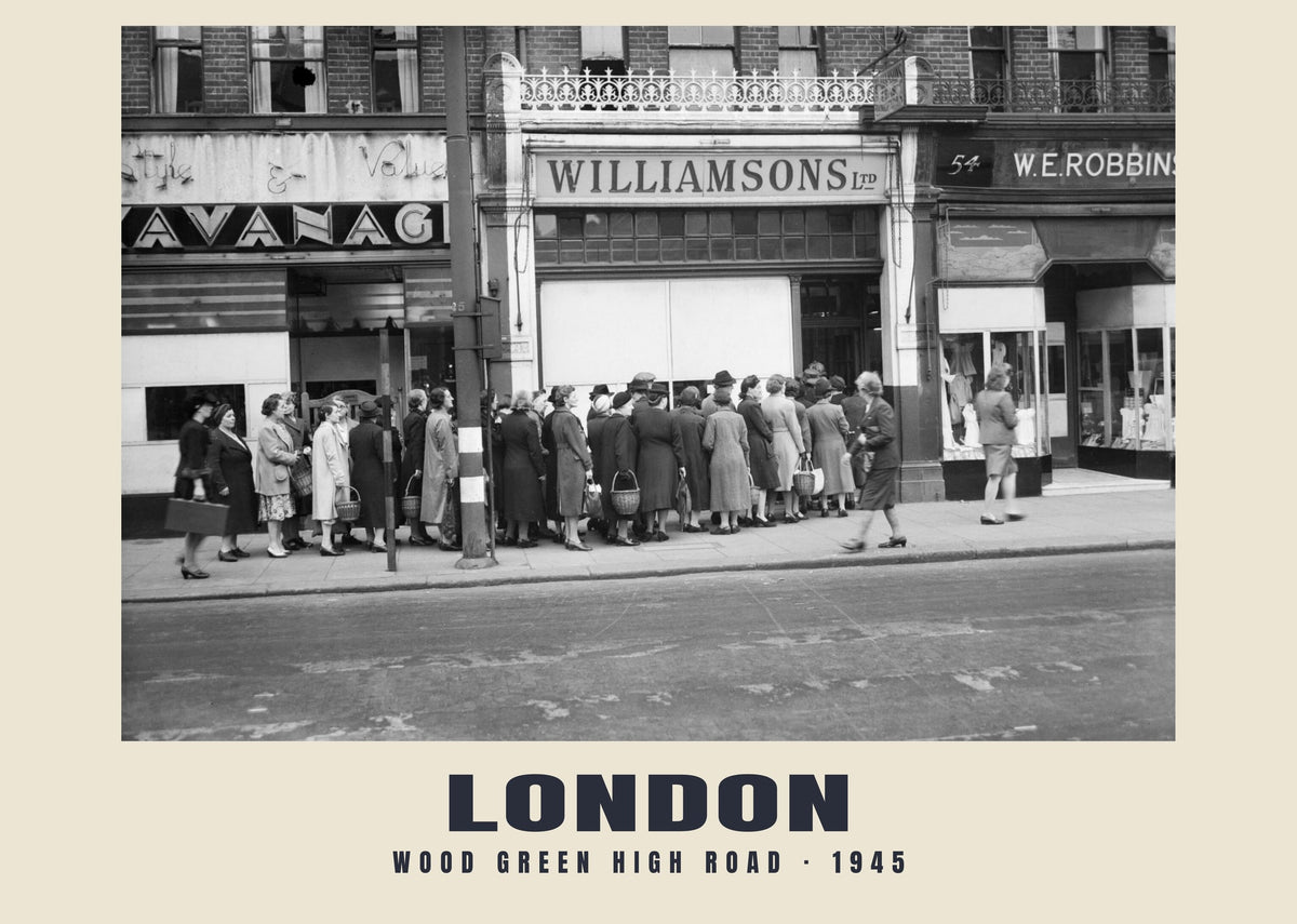 Wood Green High Road, London, 1945 heritage photograph