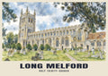 Holy Trinity Church, Long Melford poster, English Watercolour style
