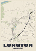 Street map poster of Longton, Lancashire