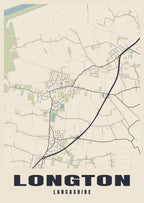 Street map poster of Longton, Lancashire