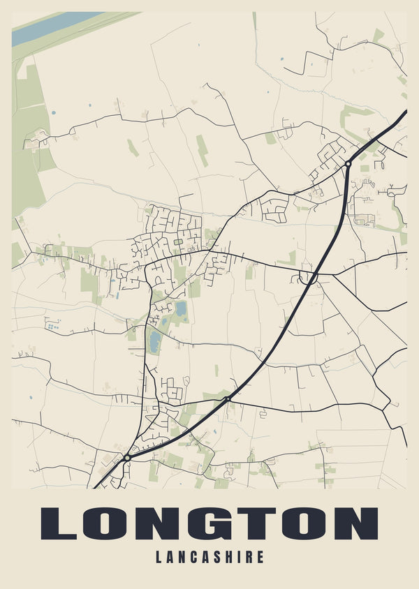 Longton Street Map Poster