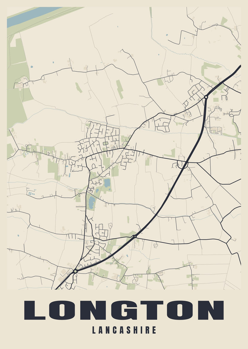 Longton Street Map Poster