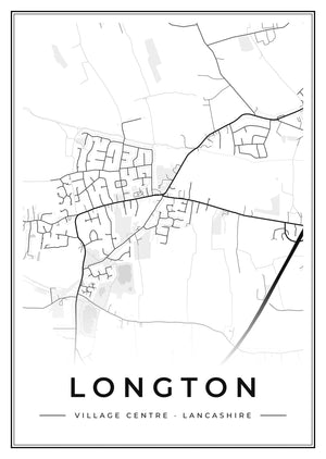 Longton Village Centre Street Map Poster