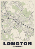 Street map poster of Longton, Staffordshire