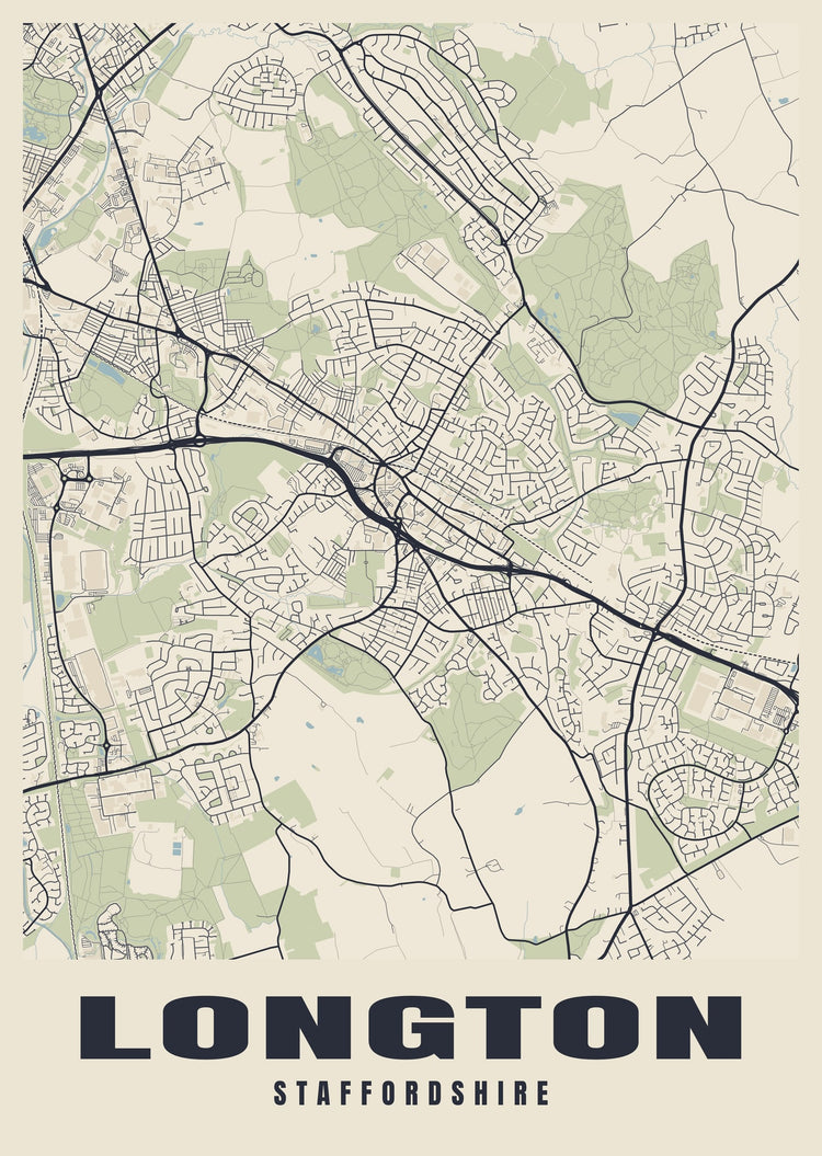 Longton Street Map Poster