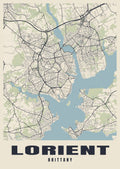 Street map poster of Lorient, Brittany