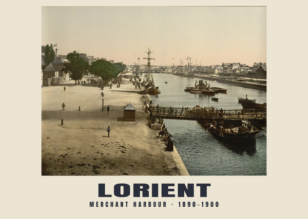 Merchant Harbour, Lorient — 1890–1900 · Vintage photochrom print