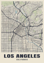Street map poster of Los Angeles, California