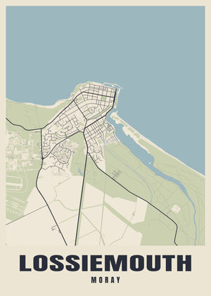 Lossiemouth Street Map Poster