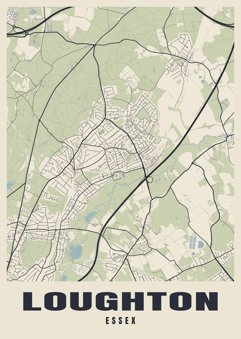 Loughton Street Map Poster