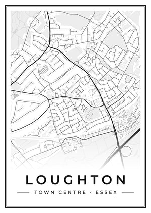 Loughton Town Centre Street Map Poster