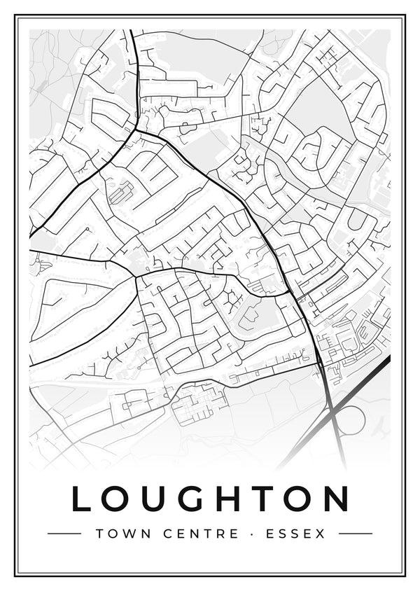 Loughton Town Centre Street Map Poster