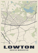 Street map poster of Lowton, Greater Manchester