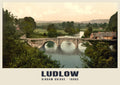 Dinham Bridge, Ludlow, 1890s heritage photograph
