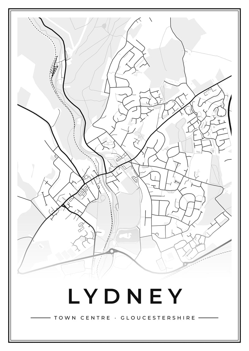 Lydney Town Centre Street Map Poster