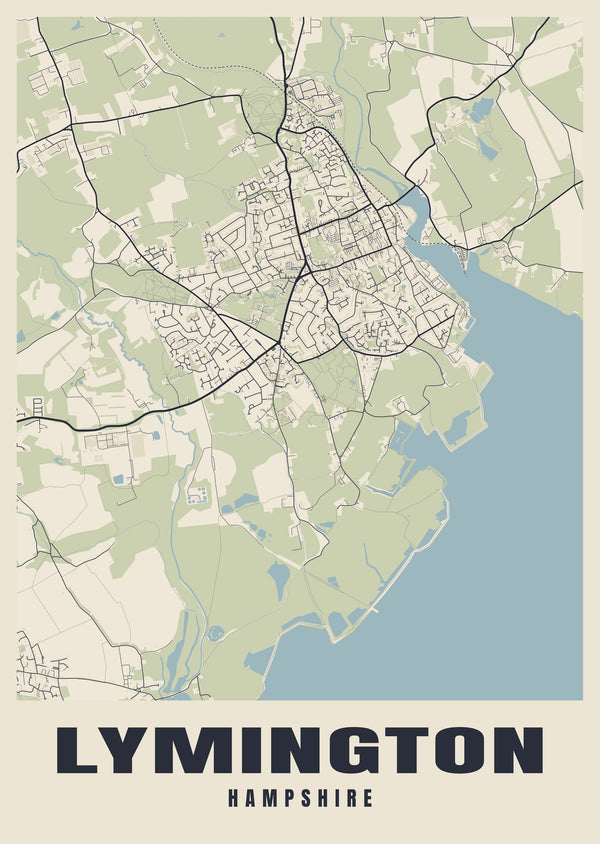 Lymington Street Map Poster