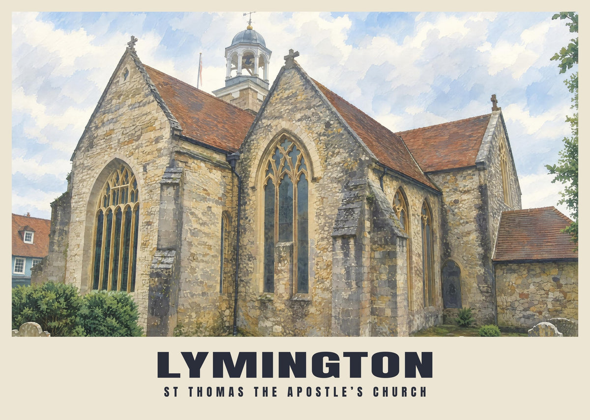 St Thomas the Apostle’s Church, Lymington poster, British Heritage style