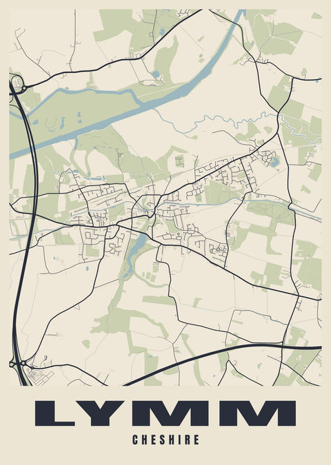 Lymm Street Map Poster