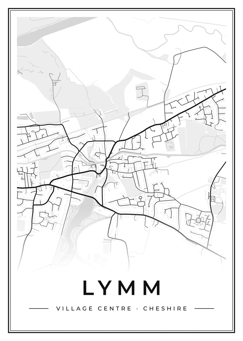 Lymm Village Centre Street Map Poster
