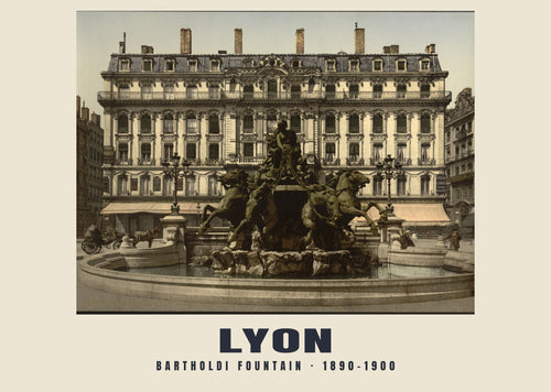 Bartholdi Fountain, Lyon, 1890–1900 heritage photograph