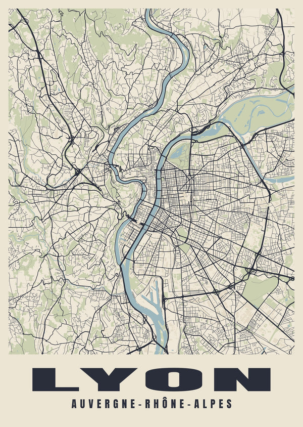 Lyon Street Map Poster