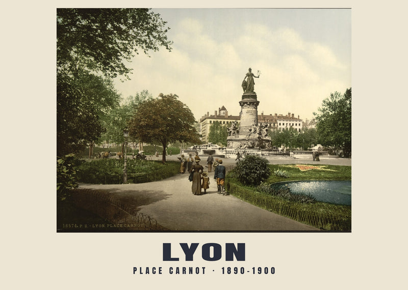 Place Carnot, Lyon — 1890–1900 · Vintage photochrom print