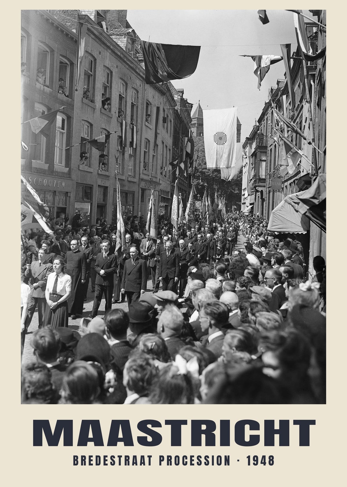 Bredestraat Procession, Maastricht, 1948 heritage photograph