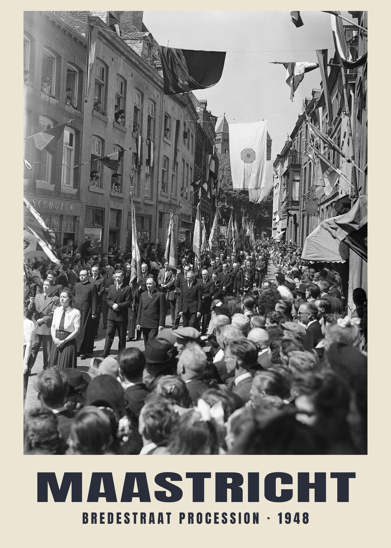 Bredestraat Procession, Maastricht — 1948 · Historic photograph print