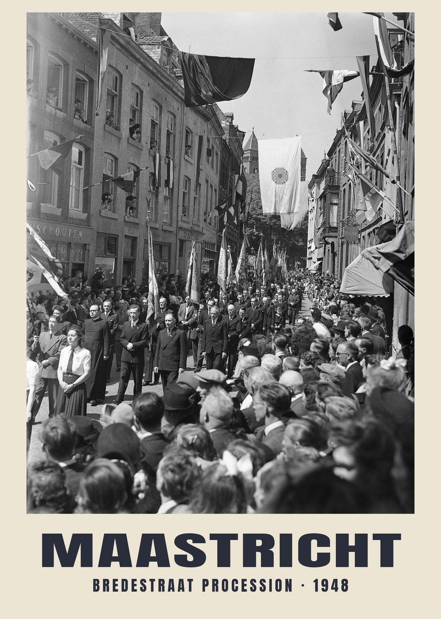 Bredestraat Procession, Maastricht — 1948 · Historic photograph print
