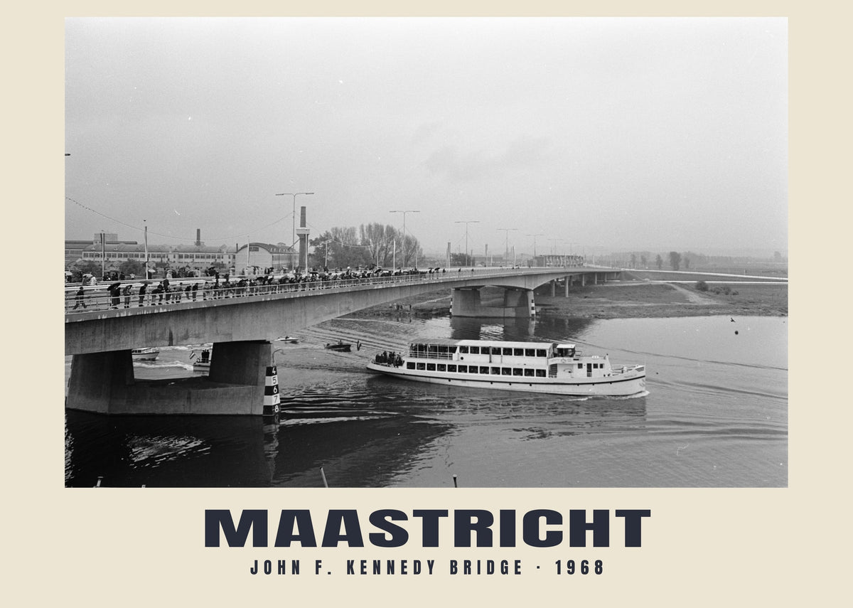 John F. Kennedy Bridge, Maastricht, 1968 heritage photograph